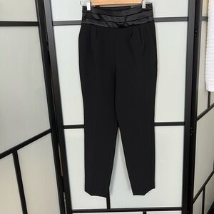 NWT Express Womens Black Tuxedo Ankle High Rise Pants Sz 0 0R XS Cummerbund